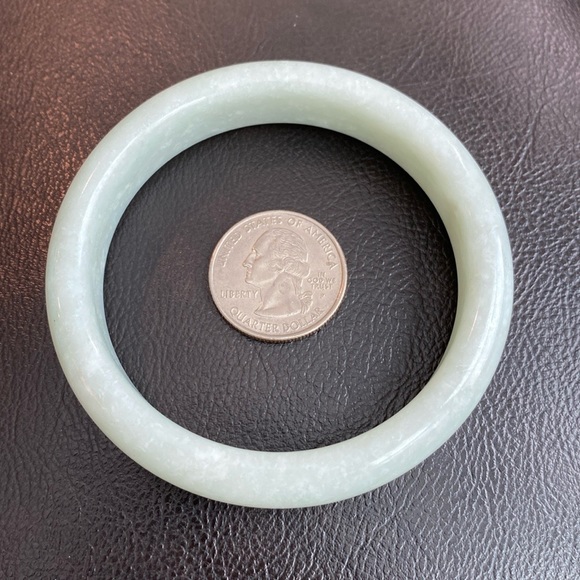 NEW White Jade Bangle Bracelet 60mm Width 15mm - JH8 - Picture 9 of 11